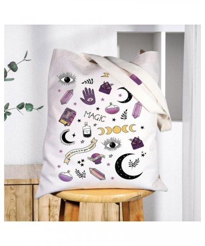 Magical Witchy Canvas Tote Bag Witchy Gifts Witchcraft Shoulder Bag Wiccan Gift Magic $10.24 Totes