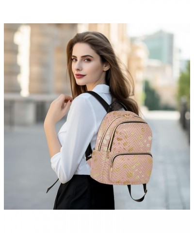 Backpack Purse for Women Abstract Rose Gold, Mini Fashion Backpack Artistic Lightweight Casual Daypack Shoulder Bag Travel Ba...