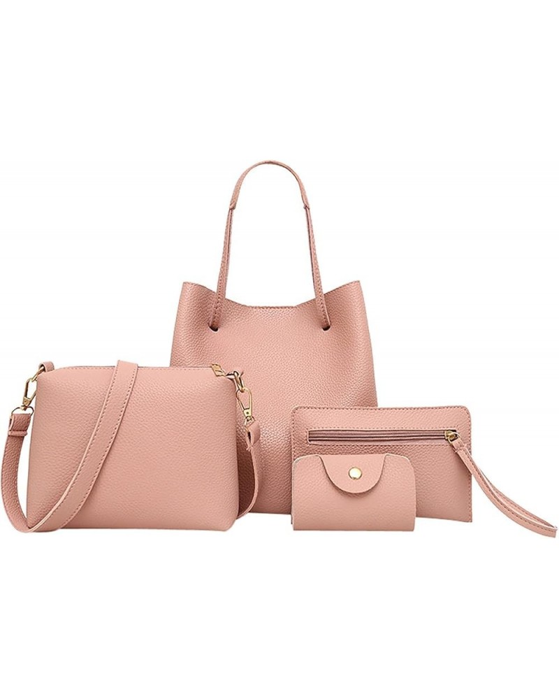 Handbags for Women Shoulder Bags Tote Bags Wallet Purse Set 4pcs 004-pink $11.03 Totes