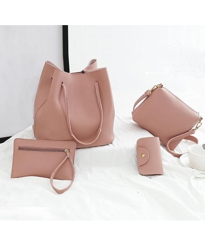 Handbags for Women Shoulder Bags Tote Bags Wallet Purse Set 4pcs 004-pink $11.03 Totes