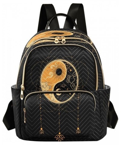 Backpack Purse for Women Yin Yang Moon Star, Mini Fashion Backpack Bohemian Ethnic Lightweight Casual Daypack Shoulder Bag Tr...