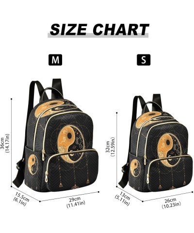 Backpack Purse for Women Yin Yang Moon Star, Mini Fashion Backpack Bohemian Ethnic Lightweight Casual Daypack Shoulder Bag Tr...