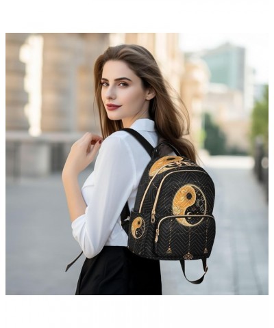 Backpack Purse for Women Yin Yang Moon Star, Mini Fashion Backpack Bohemian Ethnic Lightweight Casual Daypack Shoulder Bag Tr...