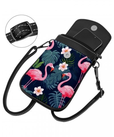 Crossbody Bags for Women,Crossbody Bag Men,Small Sling Bag,Flamingos Tropical Green Leaves,Crossbody Purse $15.38 Crossbody Bags