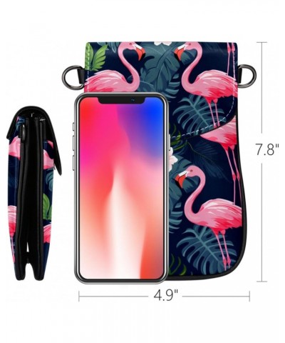 Crossbody Bags for Women,Crossbody Bag Men,Small Sling Bag,Flamingos Tropical Green Leaves,Crossbody Purse $15.38 Crossbody Bags