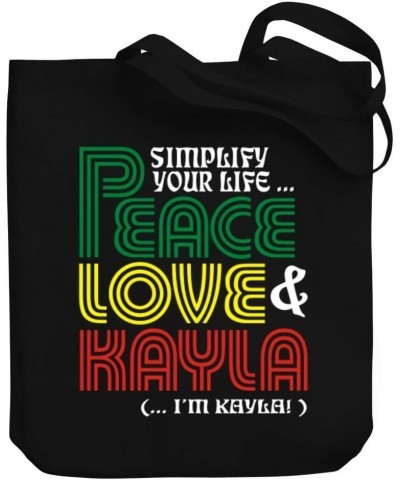 Simplify your life Peace, Love Kayla (I'm Kayla) Canvas Tote Bag 10.5" x 16" x 4 $21.59 Totes