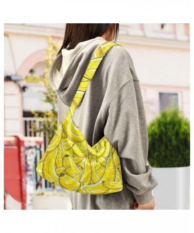 Women Boho Handbag Bright Banana Underarm Bag Tote Bag Shoulder Bag Crossbody Bag Fluffy Cell Phone Purse Patriot Lady Travel...