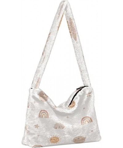 Floral Printed Colorful Girls Ladies Hobo Handbags, Furry Tote Simple Shoulder Bag 1cute Cartoon Boho $8.40 Totes