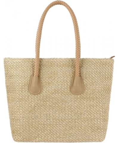 Women Straw Crochet Tote Bohemian Summer Beach Bag Large Handmade Shoulder Bag 7465khaki $13.57 Totes