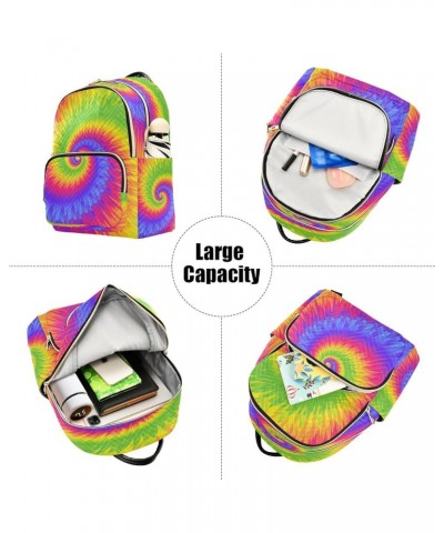 Oil Painting Swril Tie Dye Women Backpack Purse Ladies Fashion Shoulder Bag Daypack Travel Bag 10L Medium $14.35 Backpacks