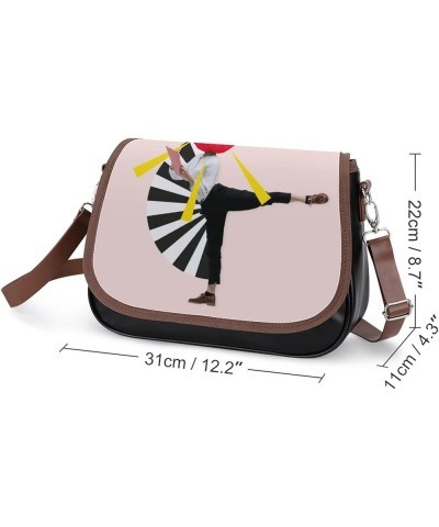 Printed Crossbody Bags Women City Leather Shoulder Bag Satchel Hobo Bags Trendy Girl Lip Color1 $20.50 Hobo Bags