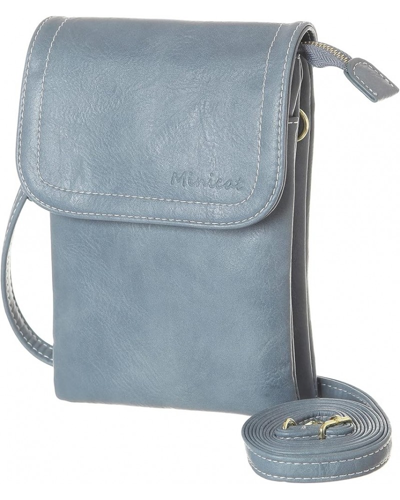 Roomy Pockets Small Crossbody Bags Cell Phone Wallet Purses for Women Bigger-light Blue $14.47 Crossbody Bags