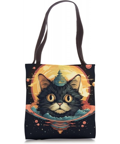 Spaceship Cat galaxy space Cat Alien Kitty Mom Dad Tote Bag $11.72 Totes