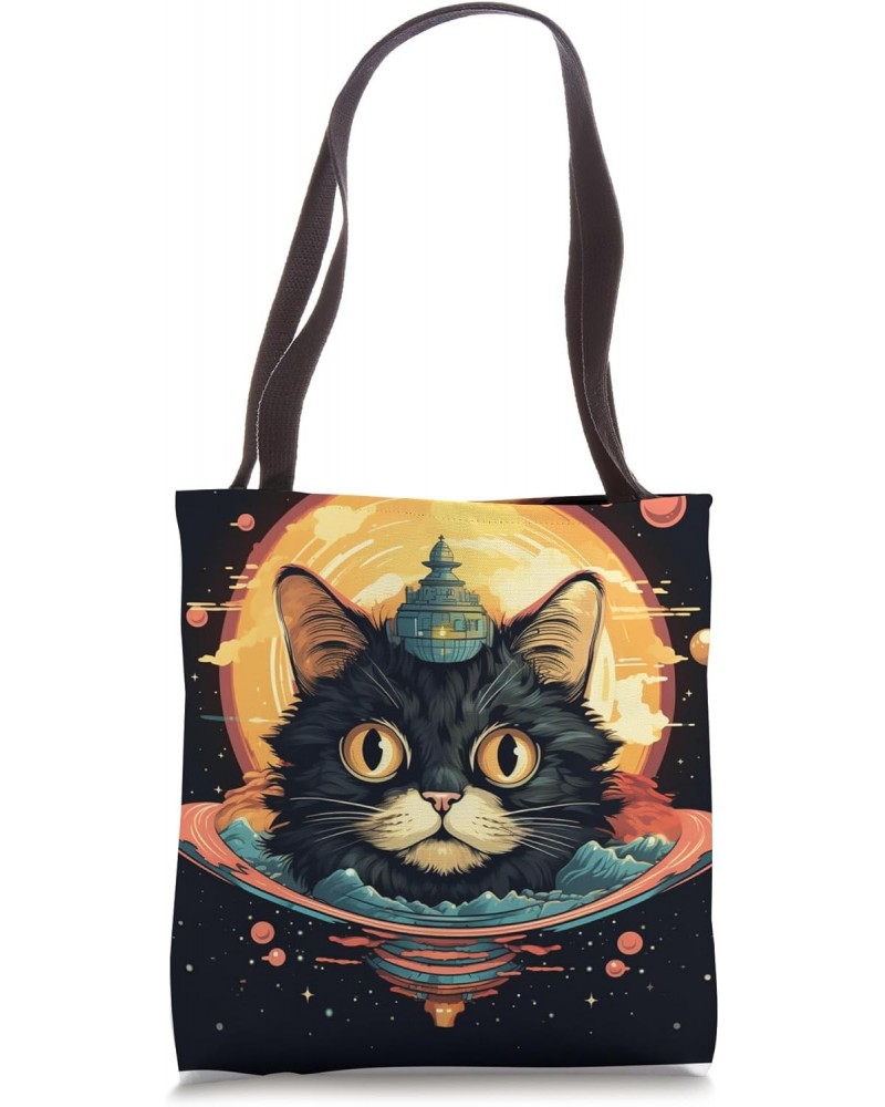 Spaceship Cat galaxy space Cat Alien Kitty Mom Dad Tote Bag $11.72 Totes