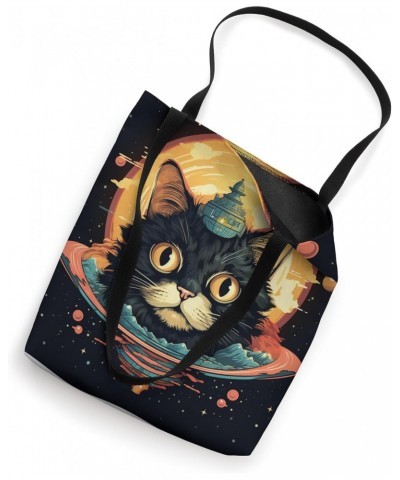 Spaceship Cat galaxy space Cat Alien Kitty Mom Dad Tote Bag $11.72 Totes