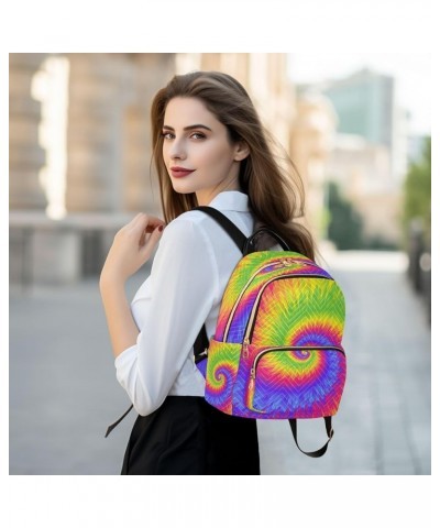 Oil Painting Swril Tie Dye Women Backpack Purse Ladies Fashion Shoulder Bag Daypack Travel Bag 10L Medium $14.35 Backpacks