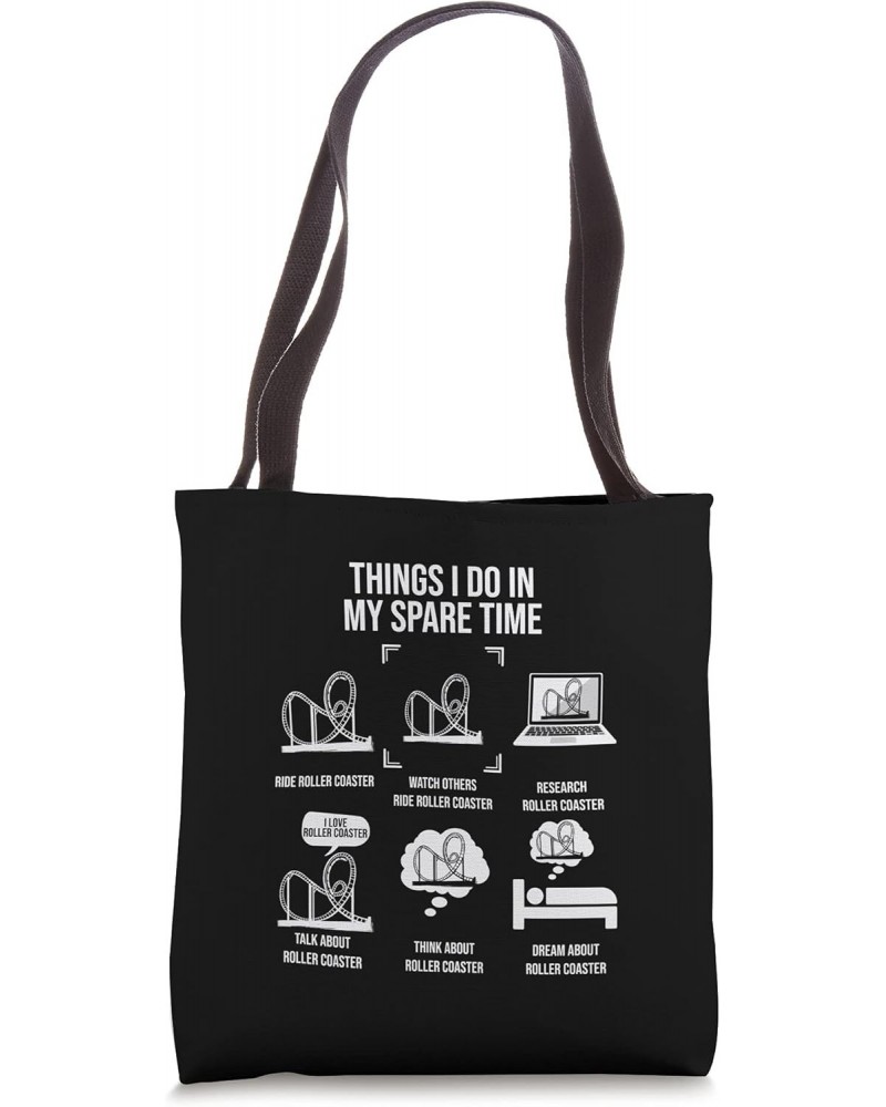 Things I Do In My Spare Time, Rollercoaster Theme Park Tote Bag $12.99 Totes