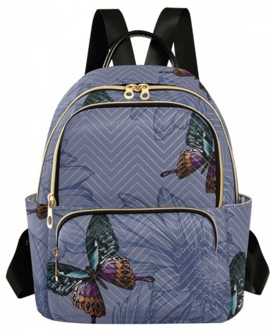 Colorful Butterflies Print Women's Backpack Wallet Casual Small Backpack Fashion Women's Travel Bag School Backpack Color014 ...