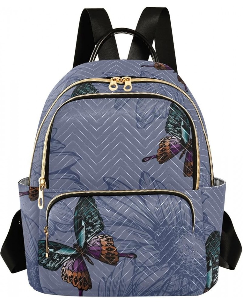 Colorful Butterflies Print Women's Backpack Wallet Casual Small Backpack Fashion Women's Travel Bag School Backpack Color014 ...