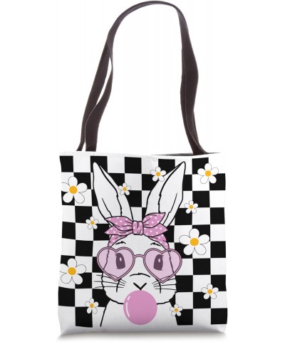 Cute Bunny Heart Glasses Bubblegum for Women Kids Easter Day Tote Bag $10.81 Totes