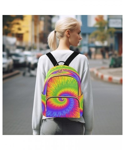 Oil Painting Swril Tie Dye Women Backpack Purse Ladies Fashion Shoulder Bag Daypack Travel Bag 10L Medium $14.35 Backpacks