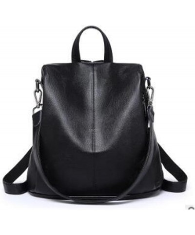 Ladies Travel Bag Genuine Leather Backpack Shoulder Bag Large Capacity Backpack (Color : Black) Black $41.57 Backpacks