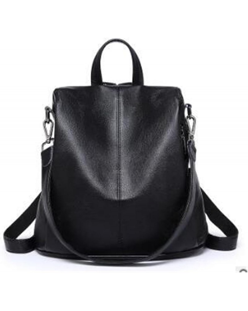 Ladies Travel Bag Genuine Leather Backpack Shoulder Bag Large Capacity Backpack (Color : Black) Black $41.57 Backpacks