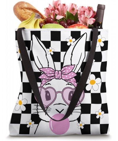 Cute Bunny Heart Glasses Bubblegum for Women Kids Easter Day Tote Bag $10.81 Totes