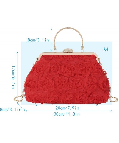 Women's Elegant Bride Evening Party Bag Rose Clutch Handbag Messenger Purse Bag (06205 Pink) 07646 Red $24.29 Totes