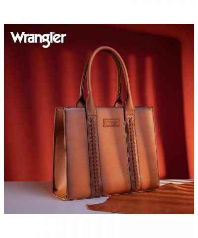 Wrangler Purse for Women Large Work Tote Bags with Strap Vintage Top-Handle Handbags F-brown $26.49 Handbags