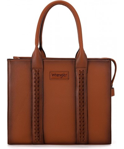 Wrangler Purse for Women Large Work Tote Bags with Strap Vintage Top-Handle Handbags F-brown $26.49 Handbags