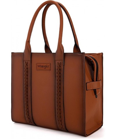 Wrangler Purse for Women Large Work Tote Bags with Strap Vintage Top-Handle Handbags F-brown $26.49 Handbags