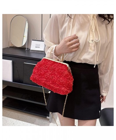 Women's Elegant Bride Evening Party Bag Rose Clutch Handbag Messenger Purse Bag (06205 Pink) 07646 Red $24.29 Totes