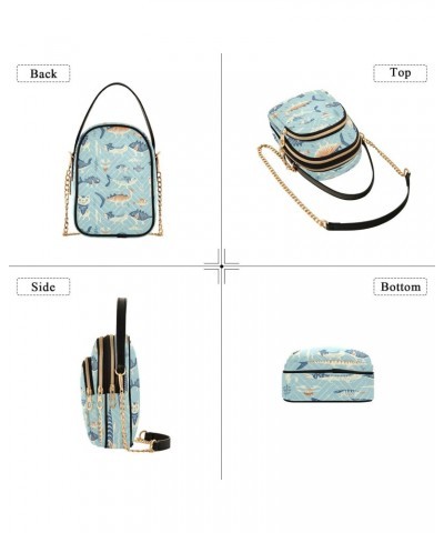 Geometry Fish Crossbody Handbags for Women Casual Leather Shoulder Phone Purse $11.96 Crossbody Bags