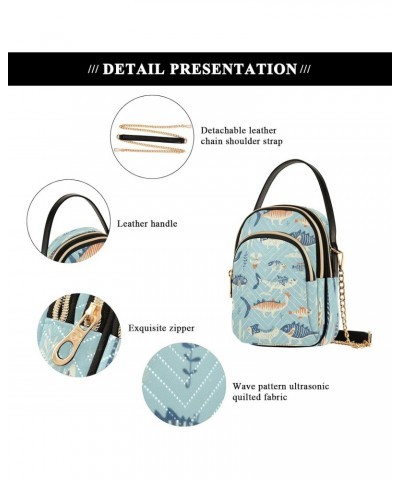 Geometry Fish Crossbody Handbags for Women Casual Leather Shoulder Phone Purse $11.96 Crossbody Bags