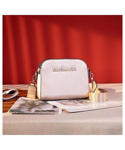 Small Crossbody Bags for Women Trendy Three Compartments Purse Cute Zippered Handbags Gold $14.49 Shoulder Bags