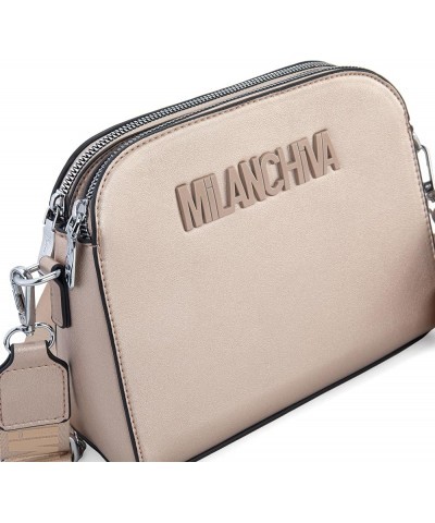 Small Crossbody Bags for Women Trendy Three Compartments Purse Cute Zippered Handbags Gold $14.49 Shoulder Bags