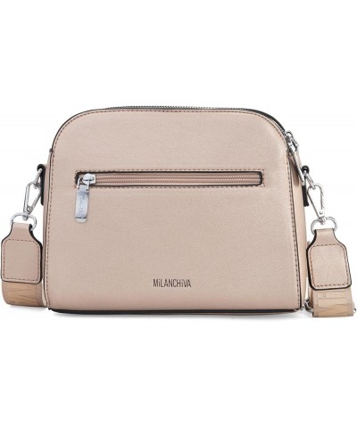 Small Crossbody Bags for Women Trendy Three Compartments Purse Cute Zippered Handbags Gold $14.49 Shoulder Bags