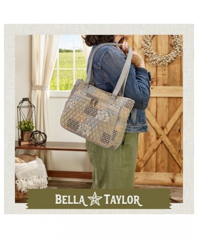 Everyday Tote | Lightweight Quilted Fabric Handbags for Women Khaki Patchwork $30.34 Shoulder Bags