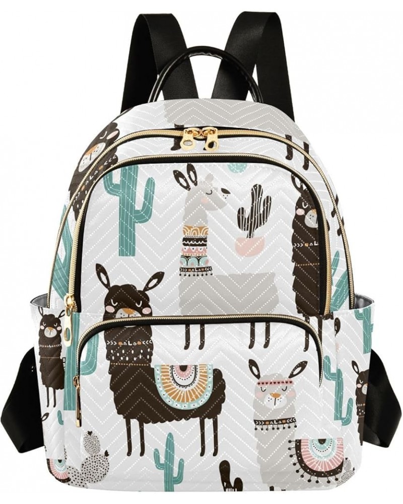 Small Backpack for Women Travel Bag Llamas Cactus Daypack Purse Fashion Shoulder Bag Rucksack Medium B39 $11.96 Backpacks