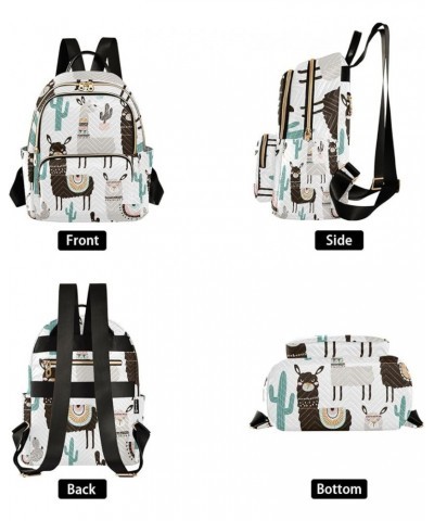 Small Backpack for Women Travel Bag Llamas Cactus Daypack Purse Fashion Shoulder Bag Rucksack Medium B39 $11.96 Backpacks