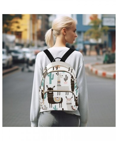 Small Backpack for Women Travel Bag Llamas Cactus Daypack Purse Fashion Shoulder Bag Rucksack Medium B39 $11.96 Backpacks