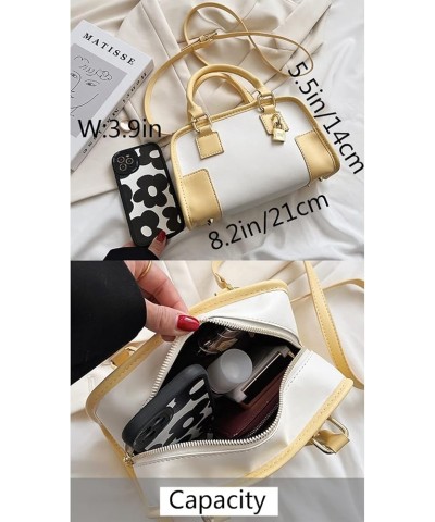 Women Small Tote Bag Boston Bags Small Lock Pendant Shoulder Bags Satchel Purse-Black Pink $27.30 Totes