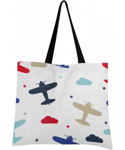 Handbags and Purse Colorful Airplanes Stars for Women Tote Bag Large Capacity Top Plane Storage Handle Shopper Shoulder Bag $...