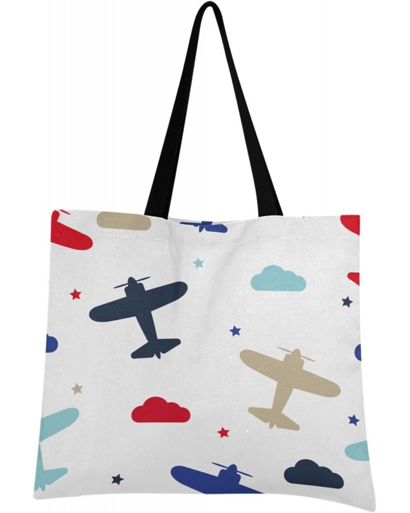 Handbags and Purse Colorful Airplanes Stars for Women Tote Bag Large Capacity Top Plane Storage Handle Shopper Shoulder Bag $...