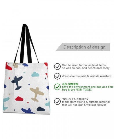 Handbags and Purse Colorful Airplanes Stars for Women Tote Bag Large Capacity Top Plane Storage Handle Shopper Shoulder Bag $...