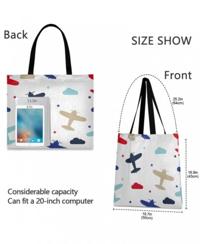 Handbags and Purse Colorful Airplanes Stars for Women Tote Bag Large Capacity Top Plane Storage Handle Shopper Shoulder Bag $...