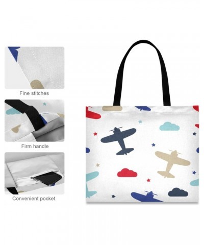 Handbags and Purse Colorful Airplanes Stars for Women Tote Bag Large Capacity Top Plane Storage Handle Shopper Shoulder Bag $...