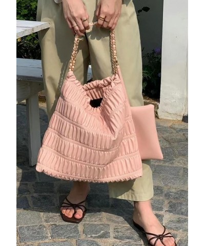 Quilted Shoulder Bag for Women PU Leather Hobo Tote Bag Armpit Purse Handbag Pleated Top Handle Bag Green-l $24.63 Totes