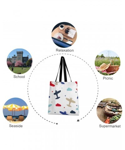 Handbags and Purse Colorful Airplanes Stars for Women Tote Bag Large Capacity Top Plane Storage Handle Shopper Shoulder Bag $...